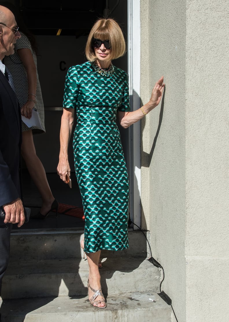 Anna Wintour Definitely Stood Out at Fashion Week in This Metallic Number