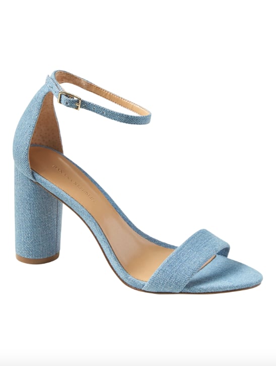 Bare High Block-Heel Denim Sandal