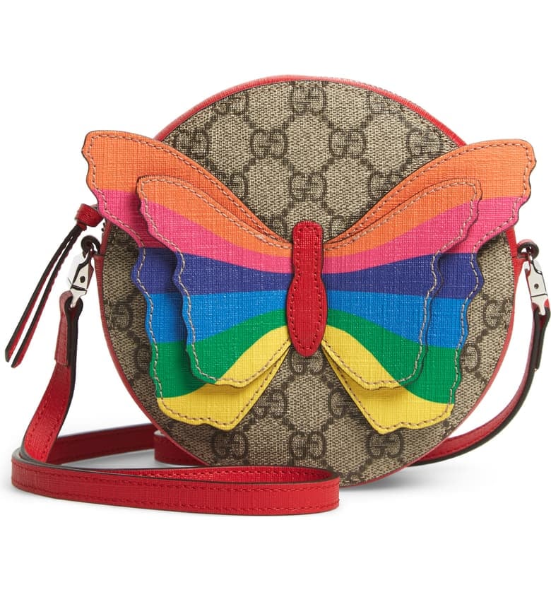 Gucci GG Supreme Rainbow Butterfly Crossbody Bag