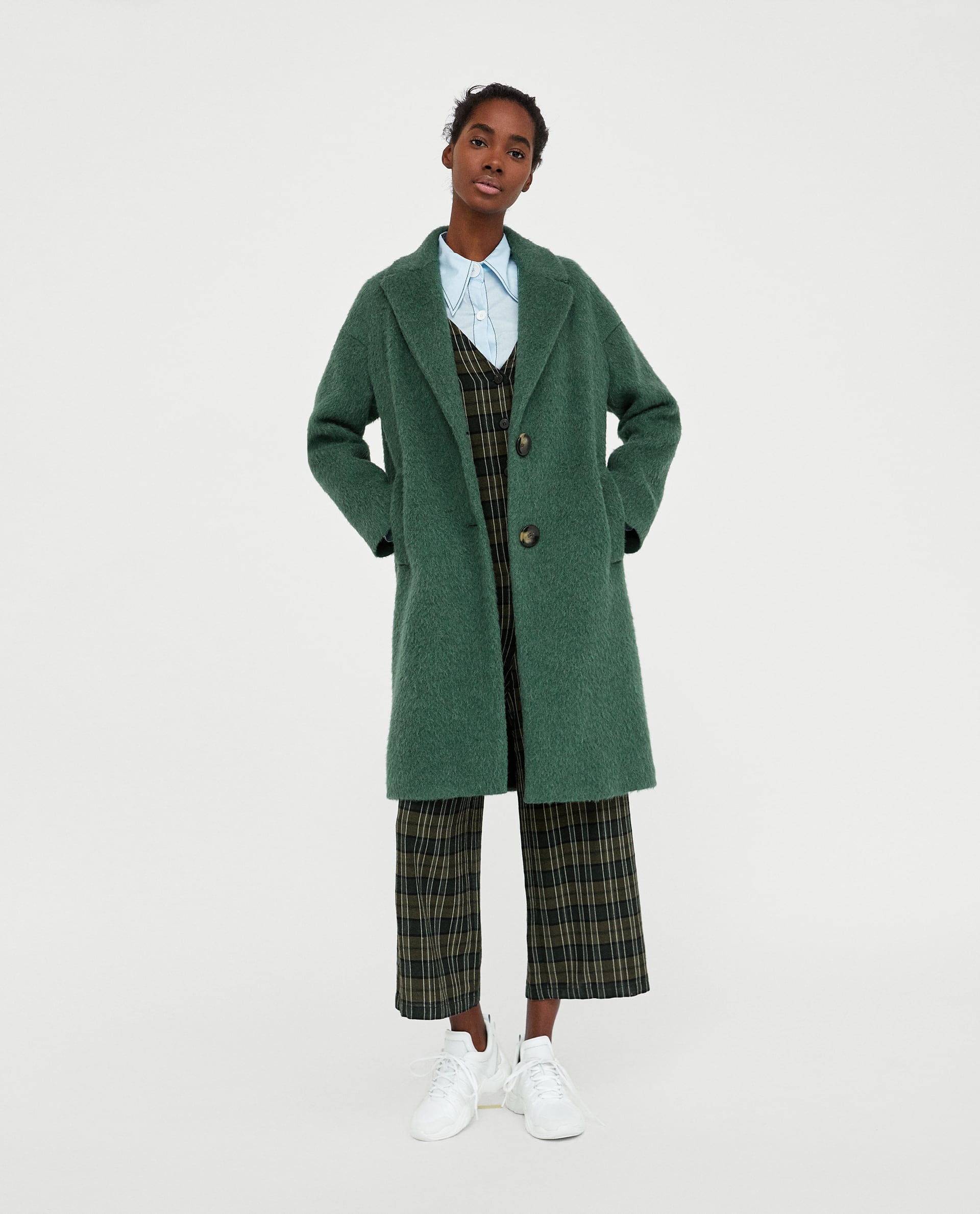 zara green coat