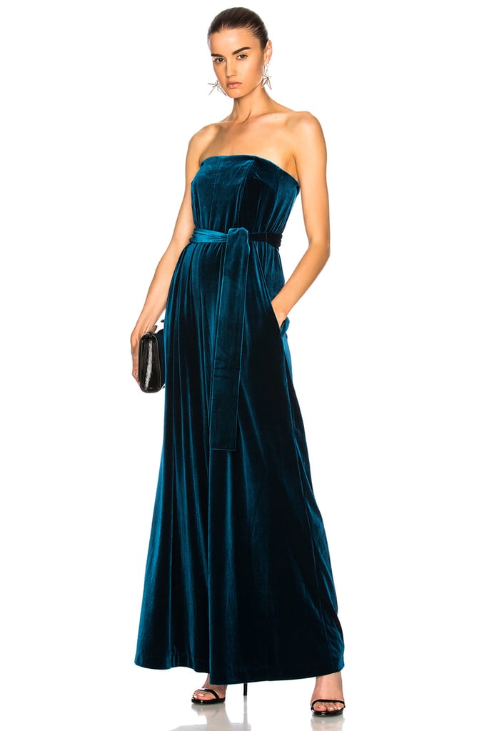 Nicholas Strapless Velvet Jumpsuit