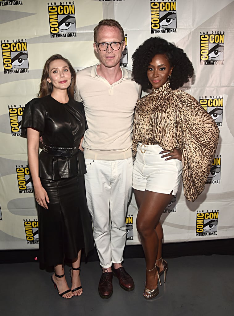 Pictured: Elizabeth Olsen, Paul Bettany, and Teyonah Parris at San Diego Comic-Con.