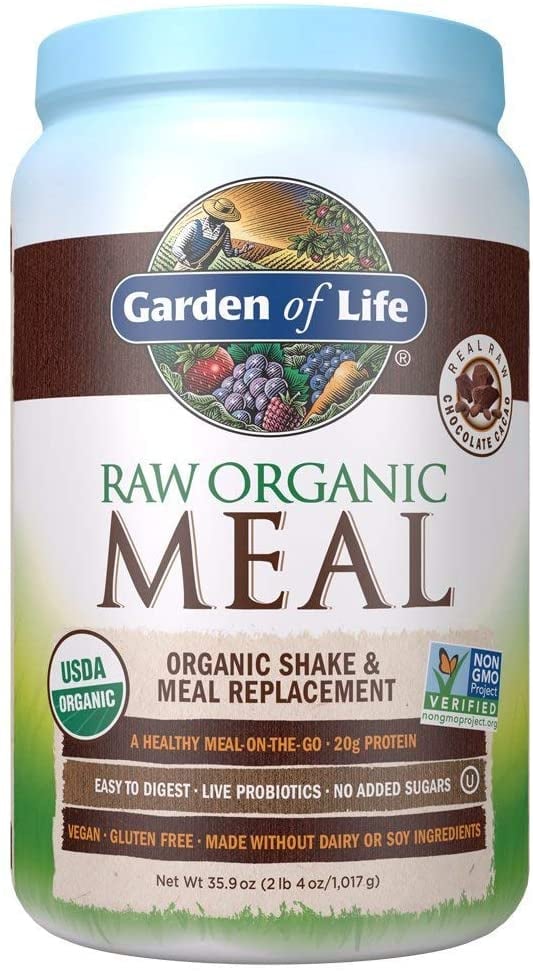 Garden of Life Meal Replacement - Organic Raw Plant Based Protein Powder, Chocolate