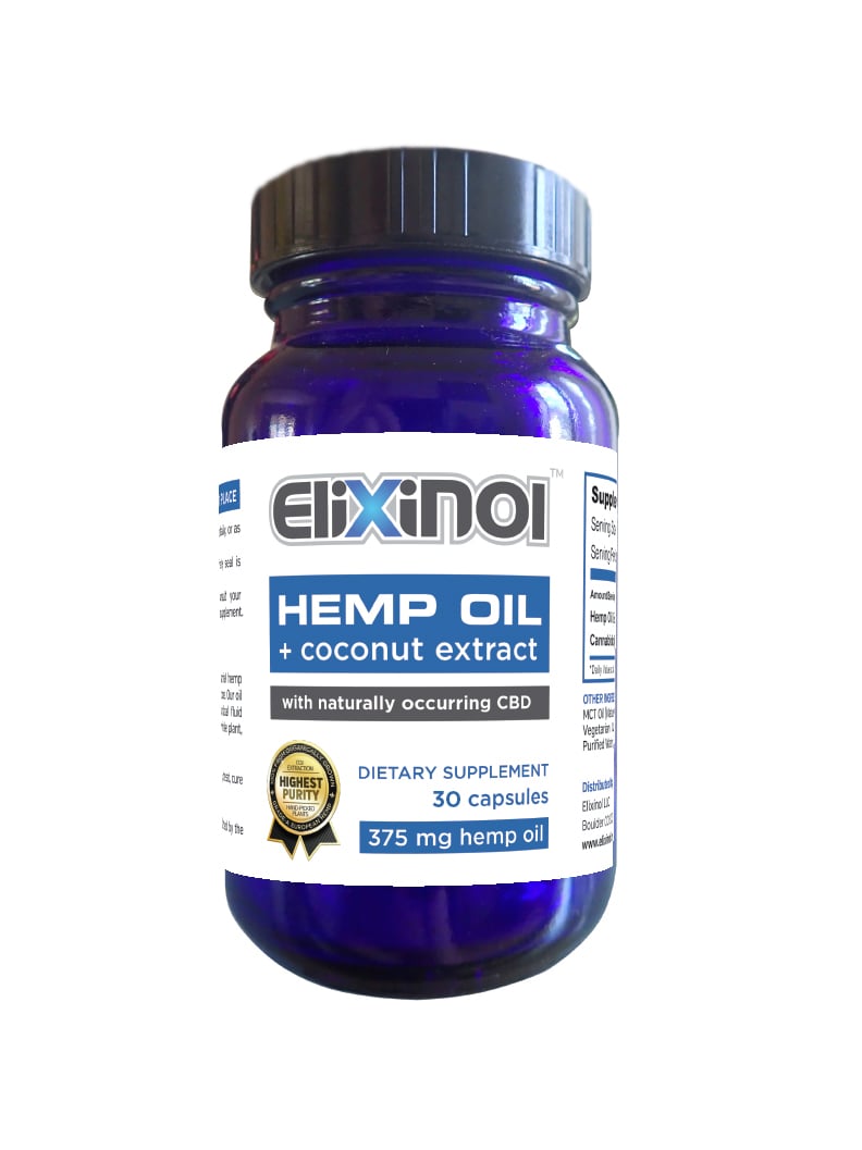Elixinol CBD麻油和椰子提取物胶囊
