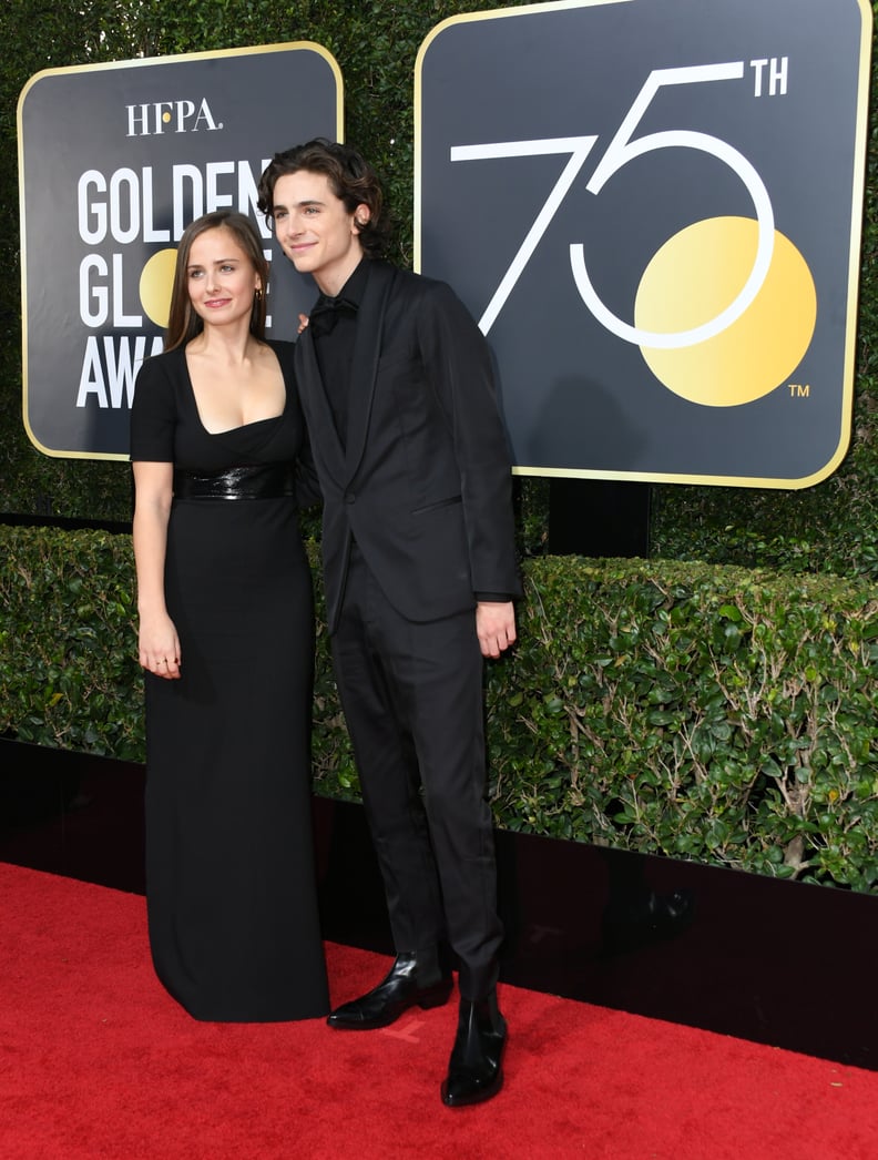 Timothée and Pauline Chalamet at the 2018 Golden Globe Awards