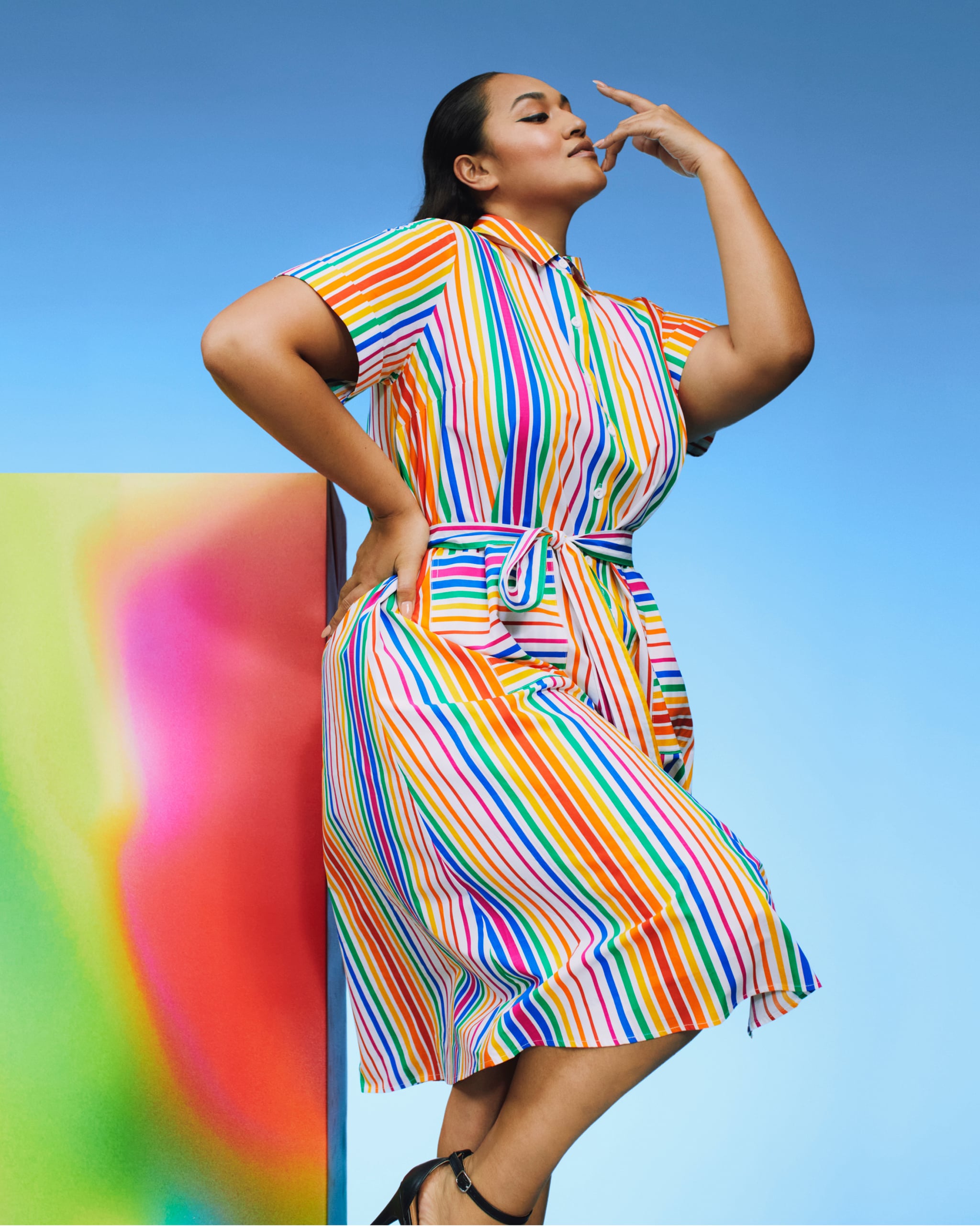 Target Striped Short Sleeve Shirtdress 
