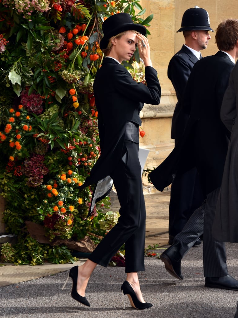 Cara Delevingne Suit at Princess Eugenie's Wedding 2018