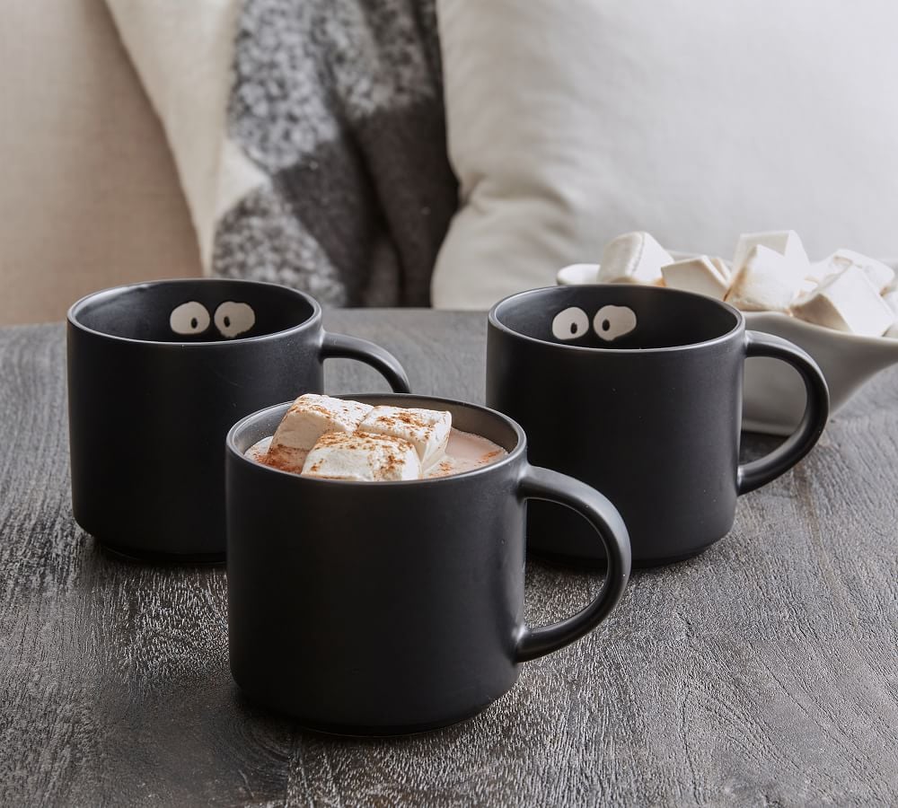 For Hot Cocoa: Boo Stoneware Mugs