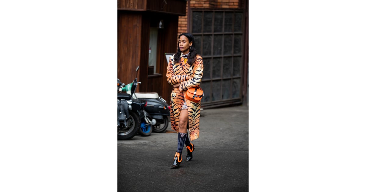 Winter Outfit Idea An Animal Print Coat And Cowboy Boots 100