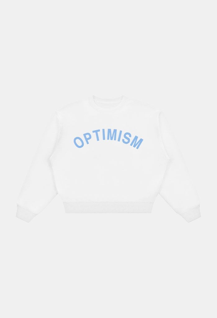 Mad Happy Optimism Heritage Crewneck in Marshmallow