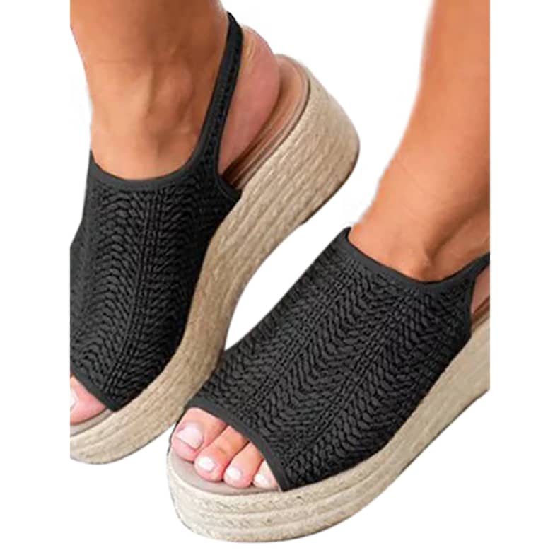 Platform peep toe weaving sandals best sale