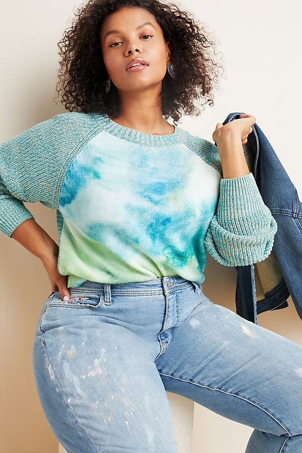 Anthropologie Watercolor Tie-Dyed Sweater | The Best Plus-Size Spring ...