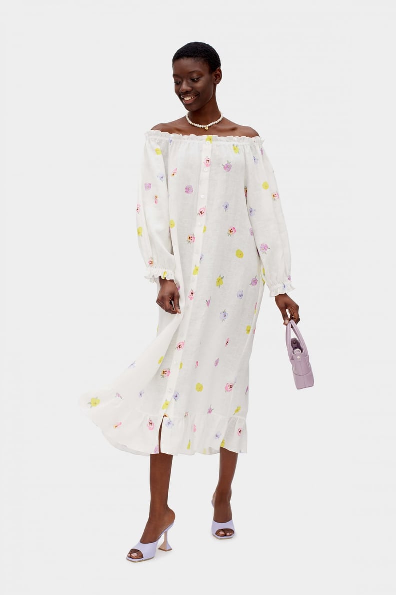 Sleeper Loungewear Dress in Pansies