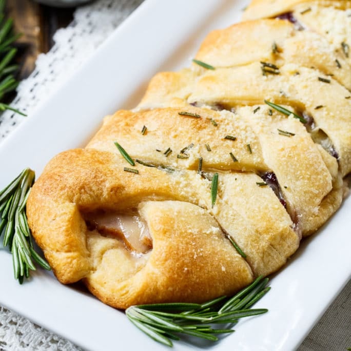 Turkey, Cranberry, and Brie Crescent Braid