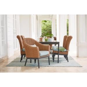 Camden Light Brown 7-Piece Wicker Outdoor Dining Set