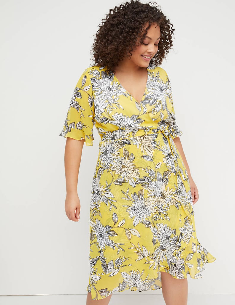 Lane Bryant Floral Faux-Wrap Fit & Flare Dress