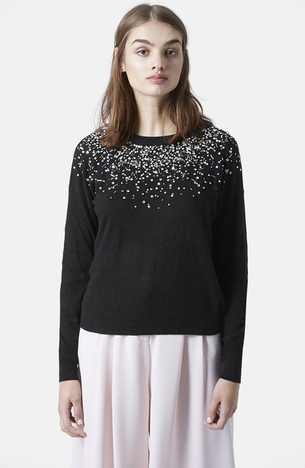 Topshop Embellished Crewneck Sweater