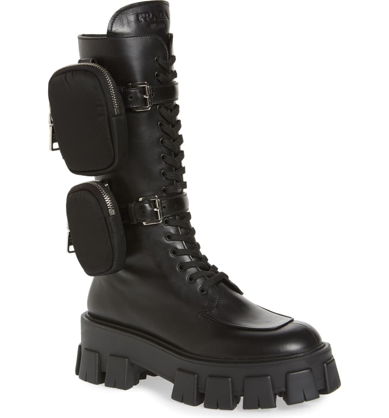 Prada Monolith Mini Bag Knee High Boot