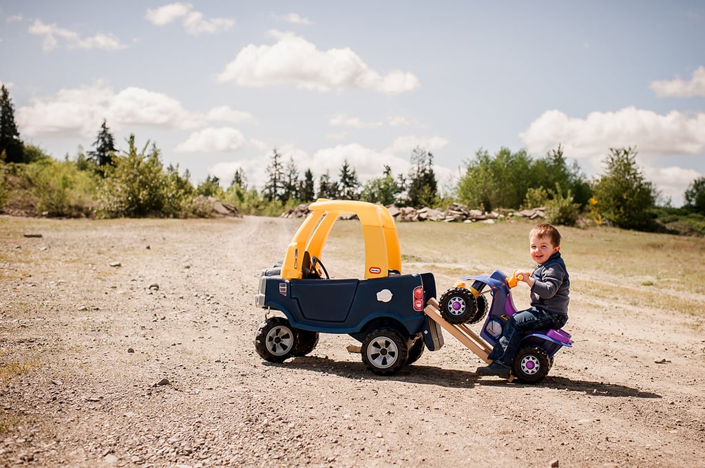 Little Boy's Adventures With Toy Car