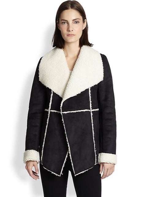 Design History Draped Faux Shearling Jacket