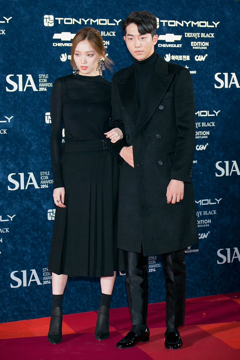 October 2014: Nam Joo-Hyuk Hits the Style Icon Awards Red Carpet With Lee Sung-Kyung