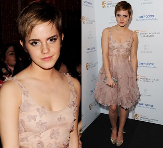 Photos of Emma Watson at the 2011 BAFTA Afterparty in Short Valentino Dress