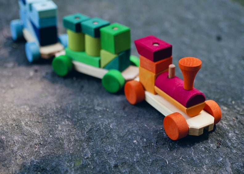 Rainbow Wooden Train