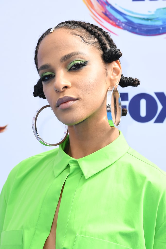 Megalyn Echikunwoke's Neon Green Eye Shadow at the Teen Choice Awards