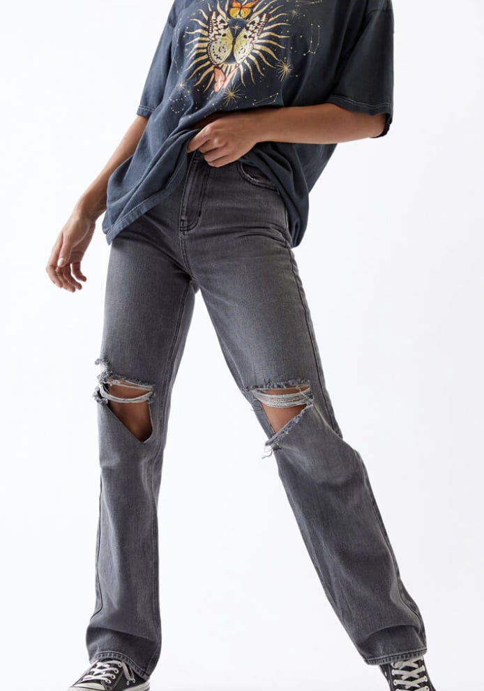 Pac Sun Washed Black Ripped '90s Boyfriend Jeans