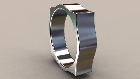 Pointed Edges White Gold Wedding Ring