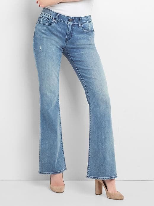 gap long and lean flare jeans