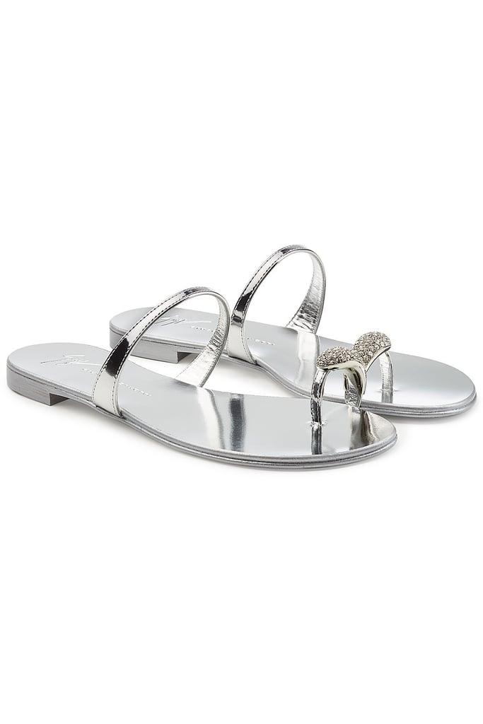 Jennifer Aniston's Silver Sandals | POPSUGAR Fashion