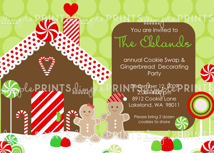 Gingerbread Christmas Holiday Party Printables Collection