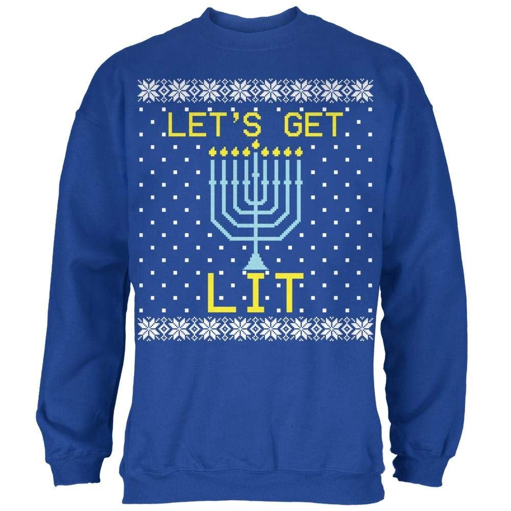 Old Glory Menorah "Get Lit" Ugly Hanukkah Sweater Ugly Hanukkah Sweaters POPSUGAR Family