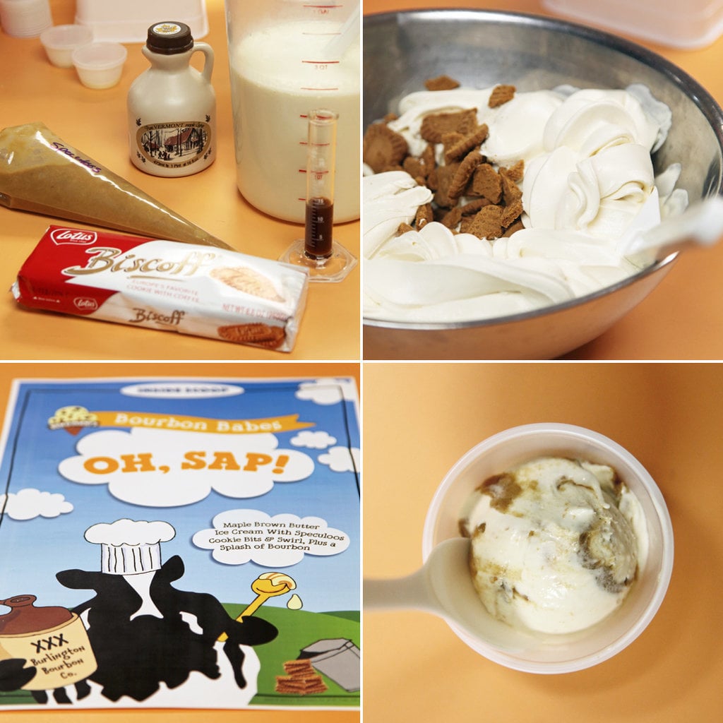 All Ben & Jerry's flavors begin with either a chocolate or sweet cream base — a mixture of heavy cream, condensed skim milk, and liquid cane sugar. Unique bases are made by mixing in extracts or purees and adding a variety of chunks, swirls, and/or core fillings.