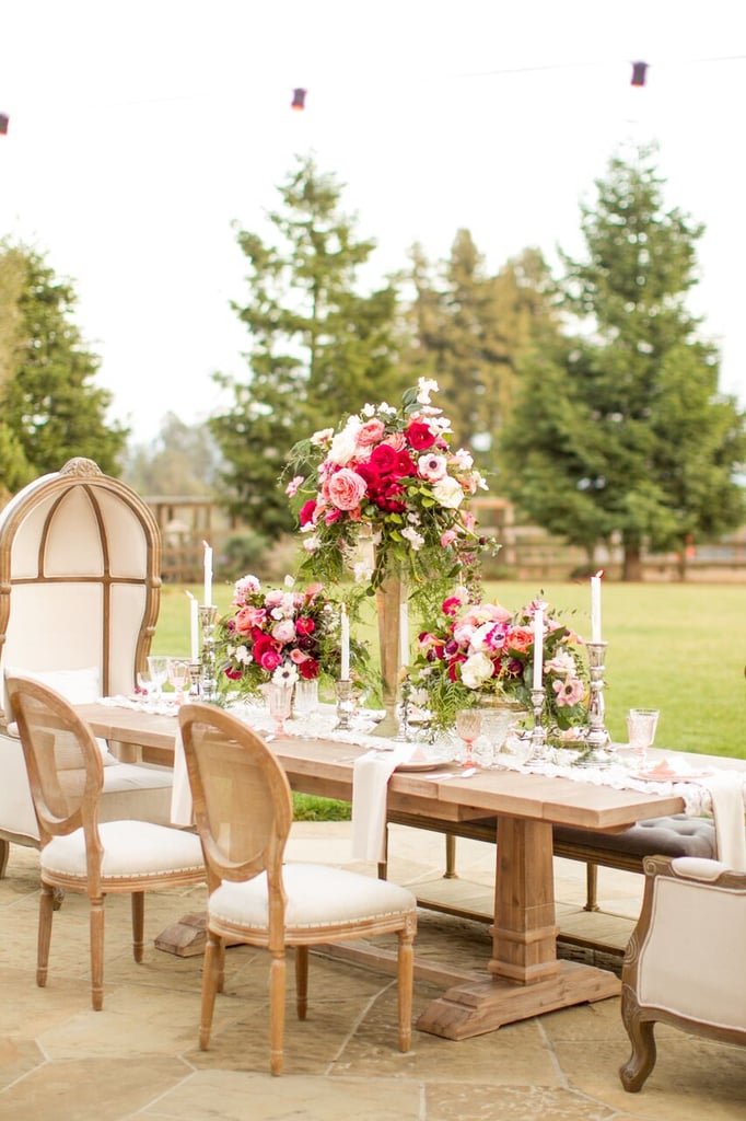 Add bright florals to a neutral tablescape.