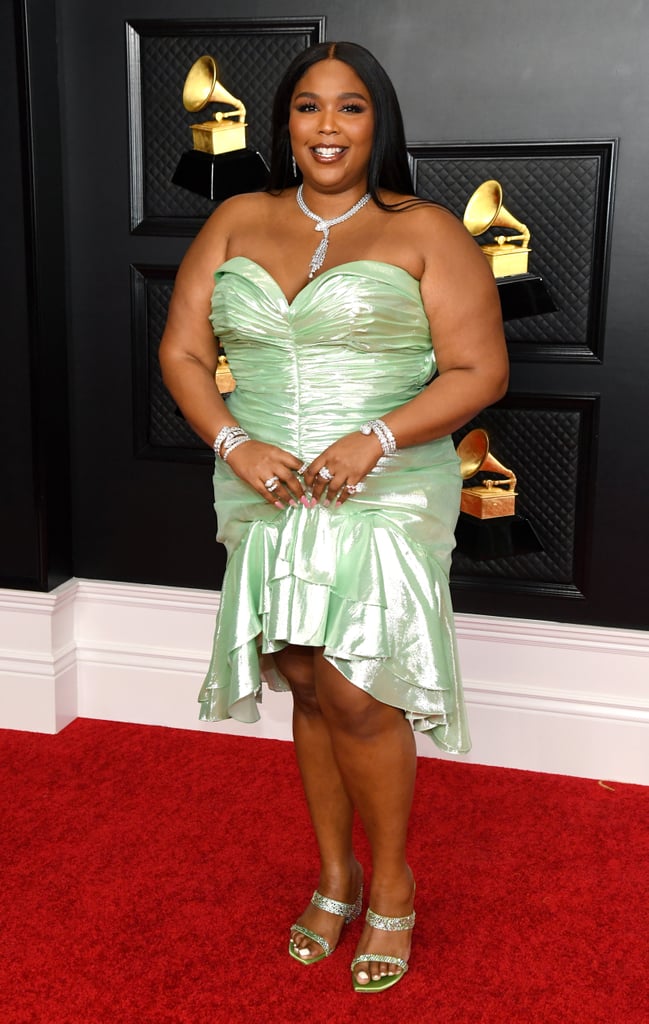 Lizzo in Custom Balmain at the 2021 Grammy Awards