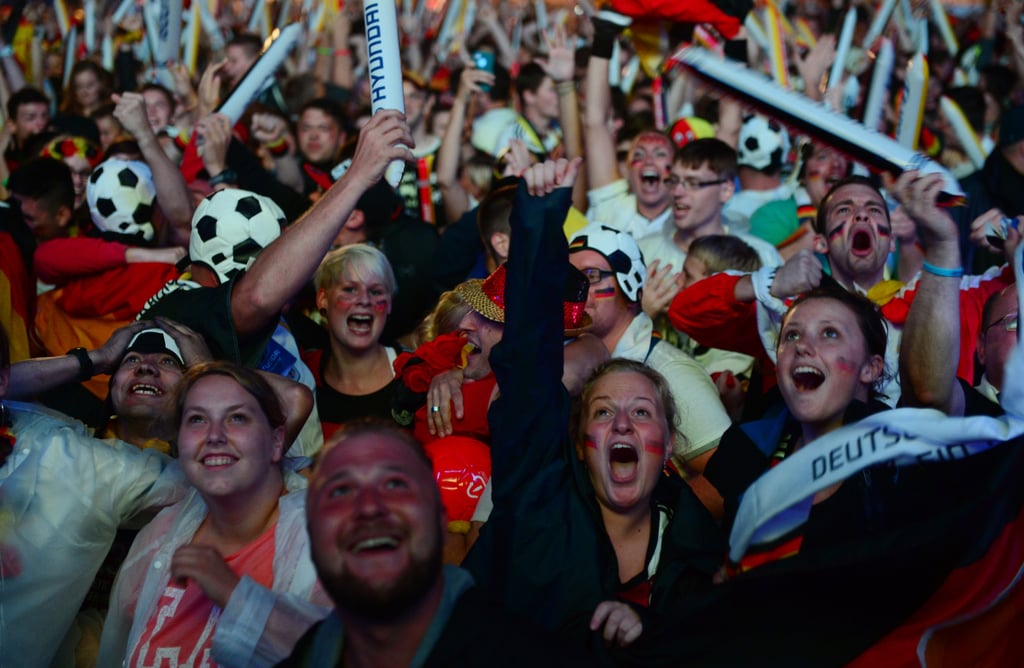 Germany Fans Watching the World Cup Game Against Brazil 2014