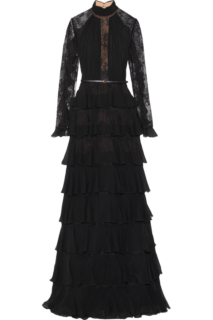 Elie Saab Tiered Ruffle-Trimmed Lace And Chiffon Gown