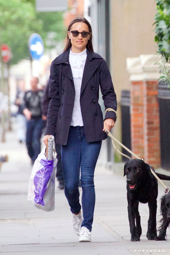 Pippa Middleton White High-Neck Shirt
