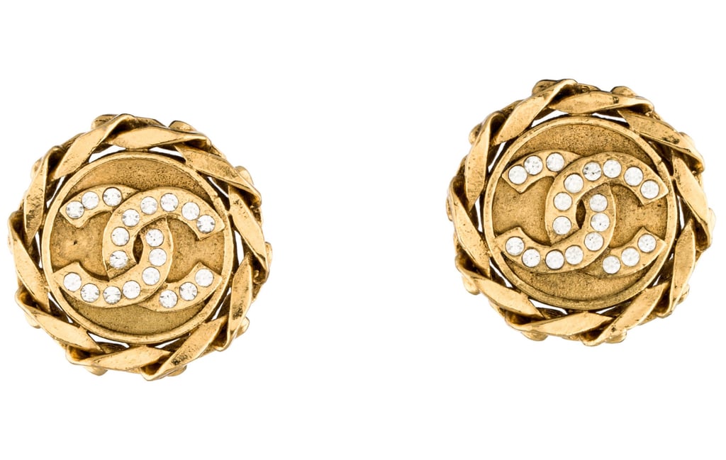 Chanel Crystal CC Clip-On Earrings