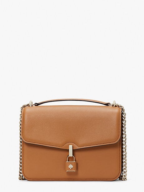 Gold Accents: Locket Large Flap Shoulder Bag