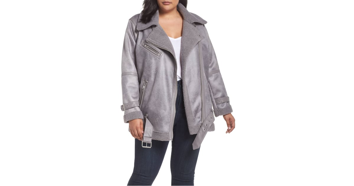 Avec Les Filles Faux Shearling Biker Jacket Best Shearling Jackets Popsugar Fashion Uk Photo 7