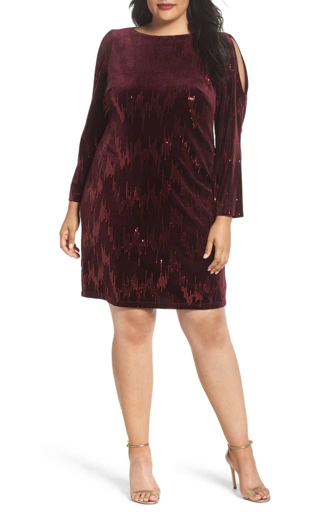 Eliza J Plus Split Sleeve Sequin Dress
