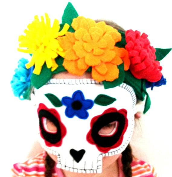Sugar Skull Floral Mask