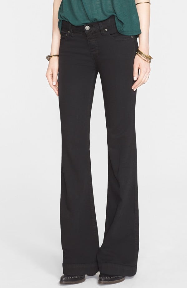 black low rise flare jeans