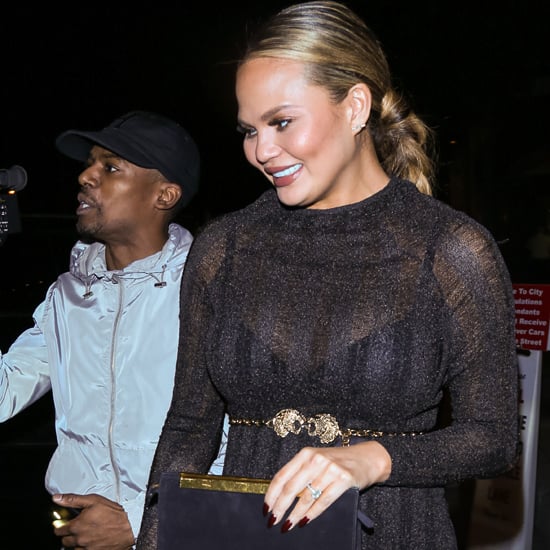 Chrissy Teigen Wearing Sheer Turtleneck 