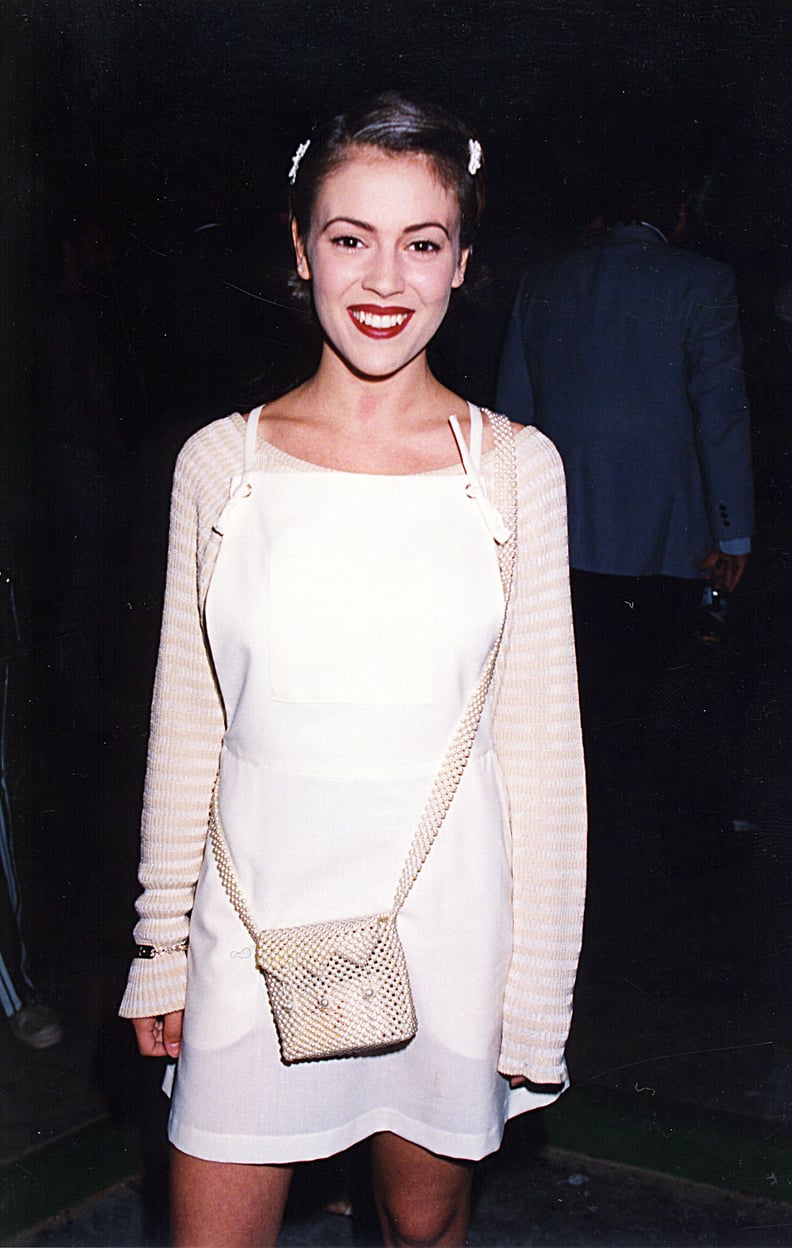 Alyssa Milano wore barrettes in her hair.