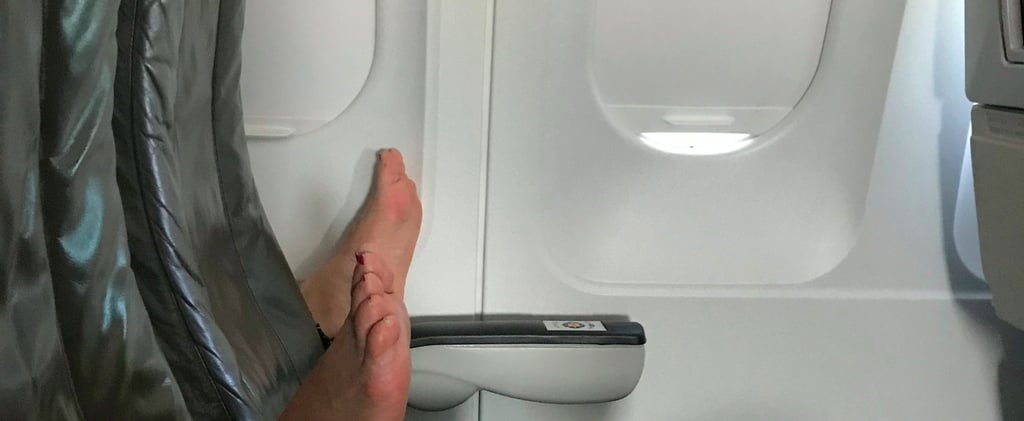 Person Puts Feet on Plane Chair