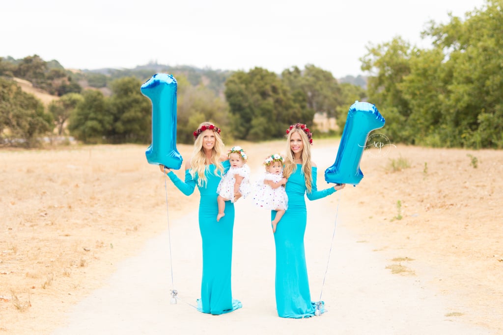 Twins Who Gave Birth on Same Day Re-Create Maternity Photo